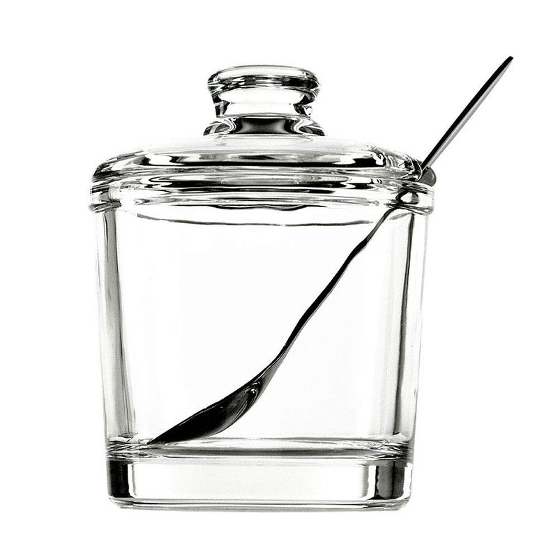Vencer Sugar Bowl Clear Glass With Lid and Stainless Steel Sugar Serving Spoon, 6.3 Ounces (180 ML),Sugar Canister, Sugar Dispenser, VFO-027 - Image 1